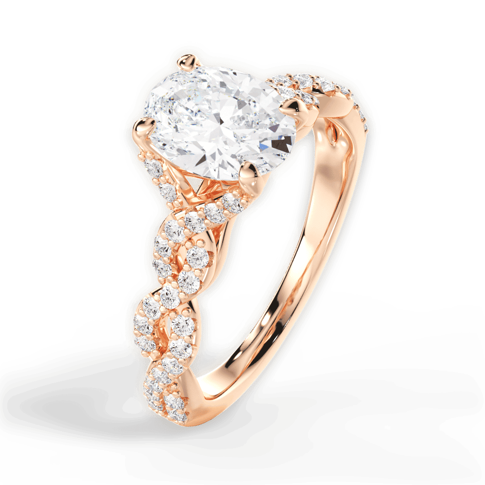 14kt Rose Gold/18kt Rose Gold/oval/side