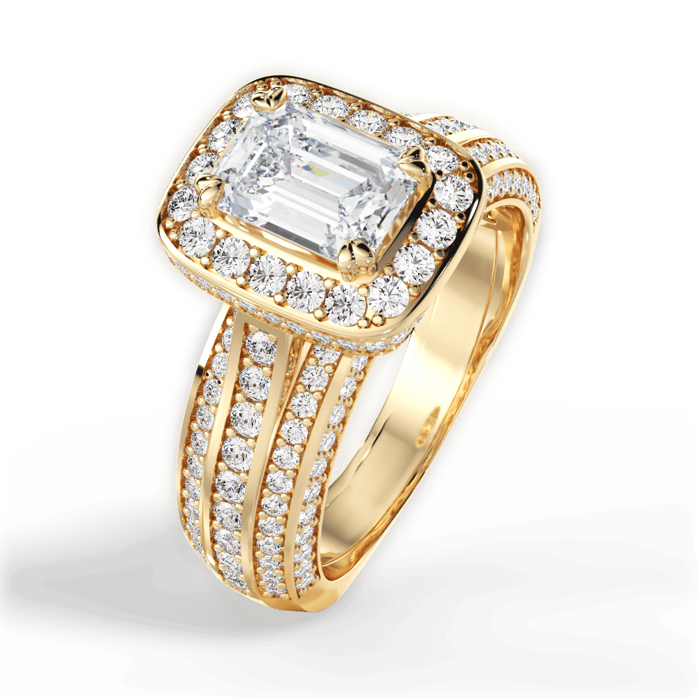 14kt Yellow Gold/18kt Yellow Gold/emerald/side