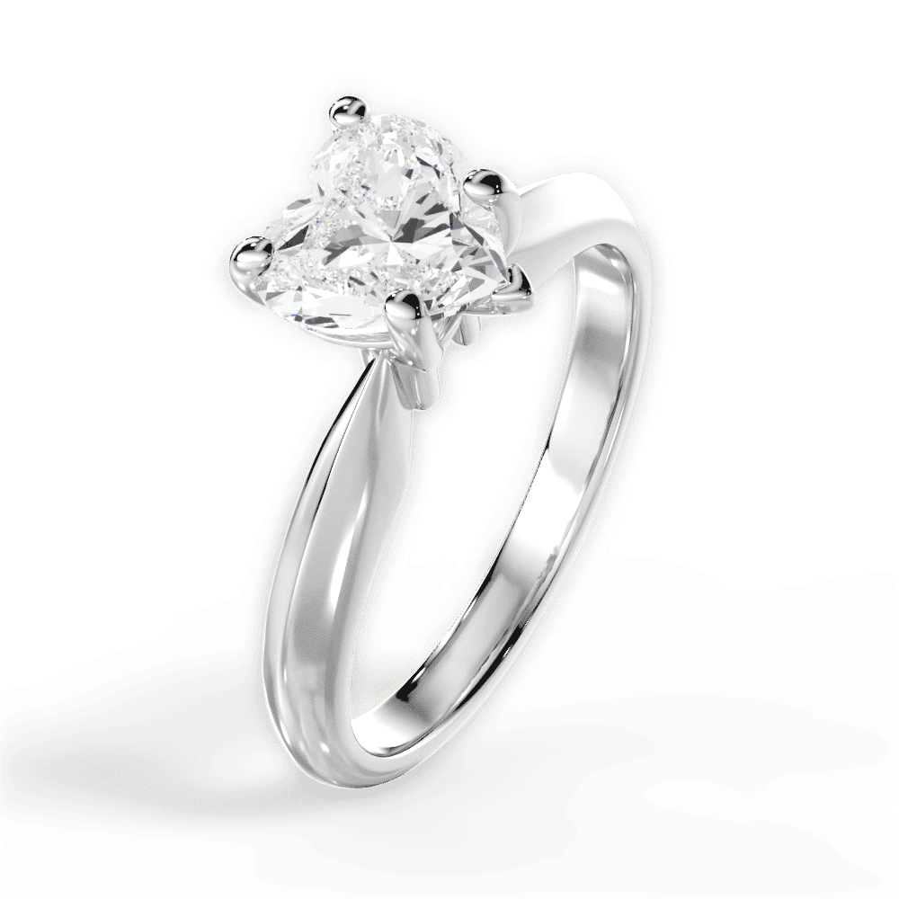 14kt White Gold/18kt White Gold/Platinum/heart/side