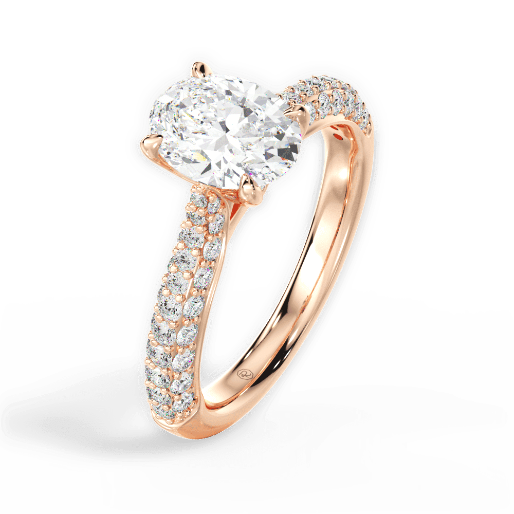 14kt Rose Gold/18kt Rose Gold/oval/side