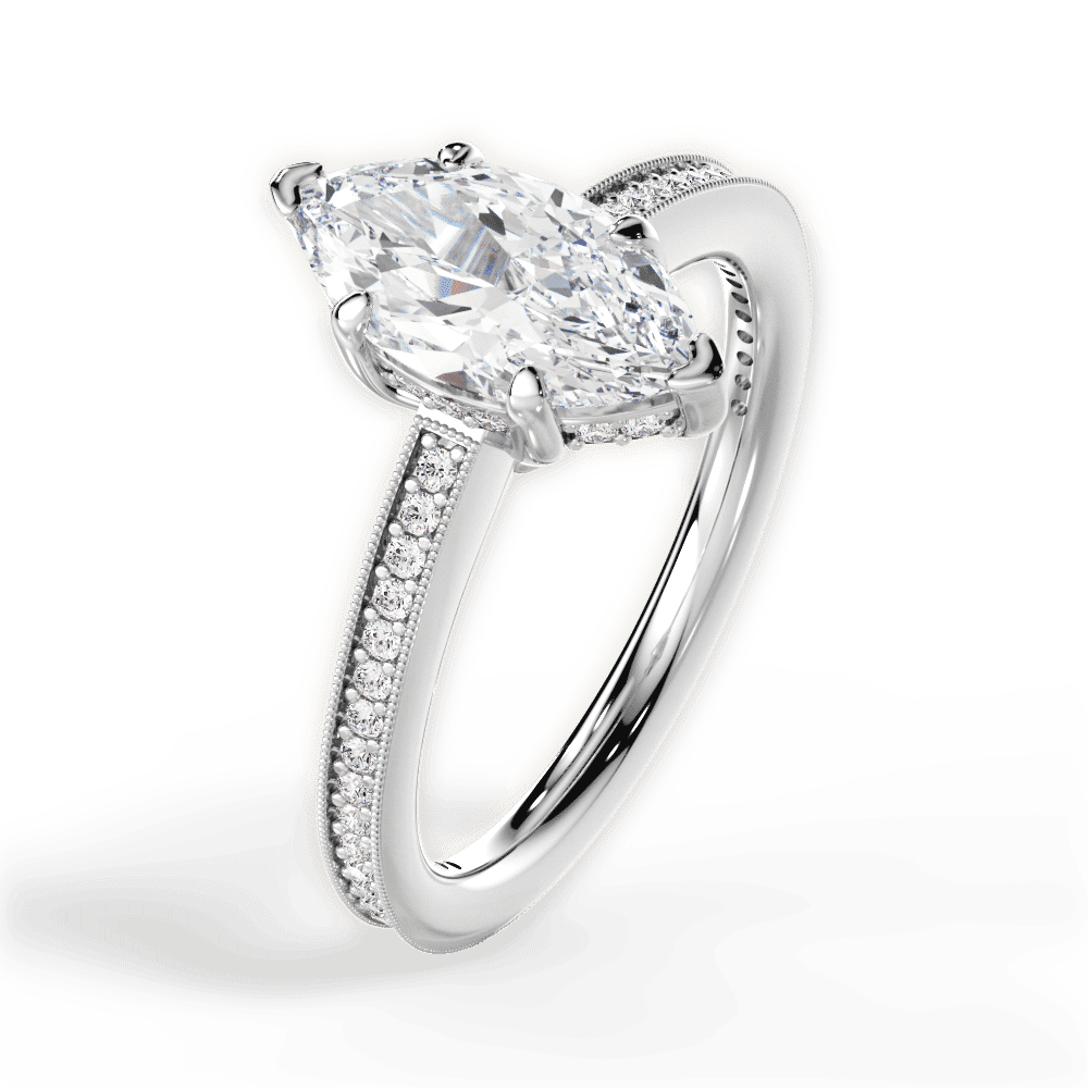 14kt White Gold/18kt White Gold/Platinum/marquise/side