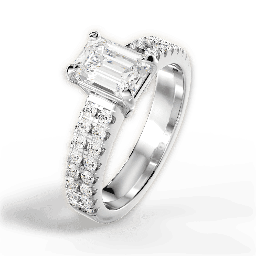 14kt White Gold/18kt White Gold/Platinum/emerald/side