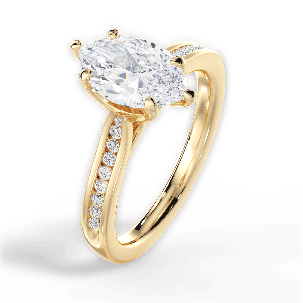 14kt Yellow Gold/18kt Yellow Gold/marquise/side