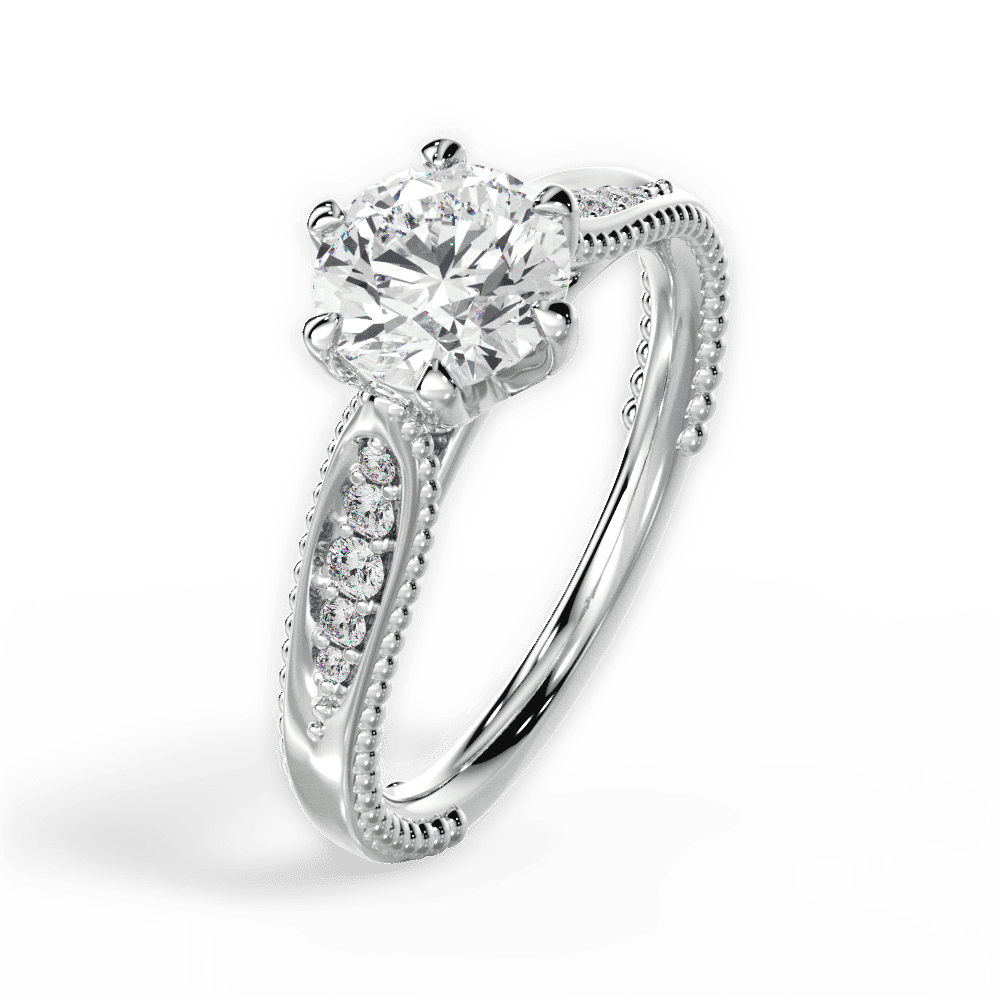 14kt White Gold/18kt White Gold/Platinum/round/side