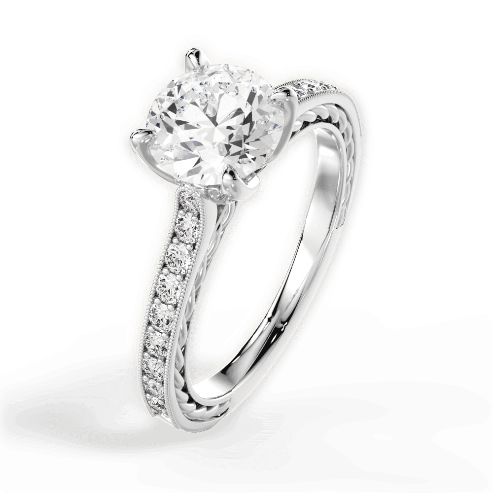 14kt White Gold/18kt White Gold/Platinum/round/side