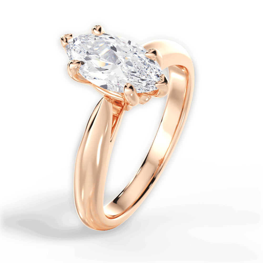 14kt Rose Gold/18kt Rose Gold/marquise/side