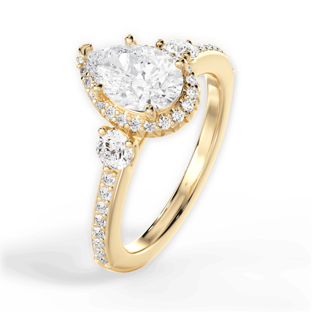 14kt Yellow Gold/18kt Yellow Gold/pear/side