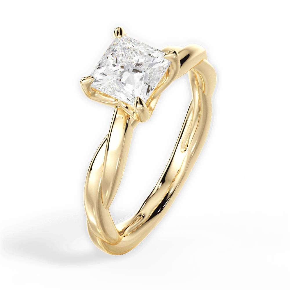 14kt Yellow Gold/18kt Yellow Gold/princess/side