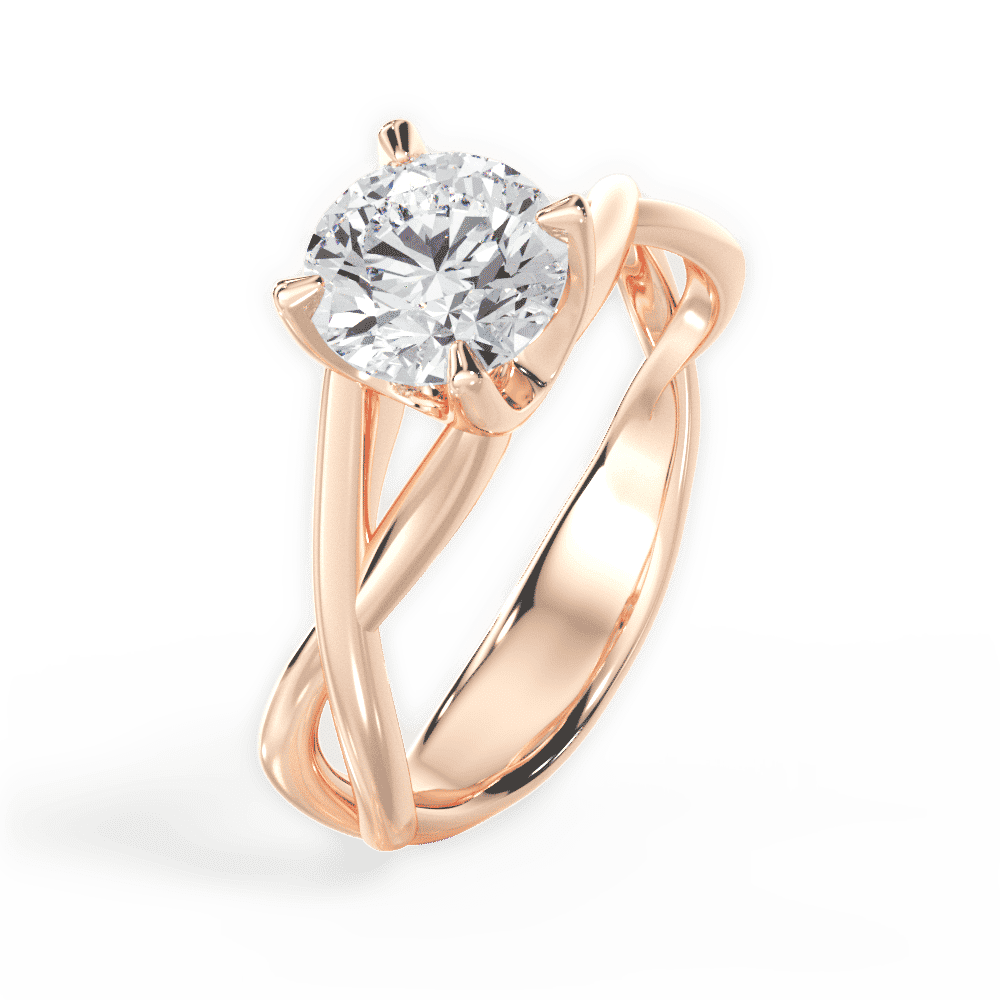 14kt Rose Gold/18kt Rose Gold/round/side