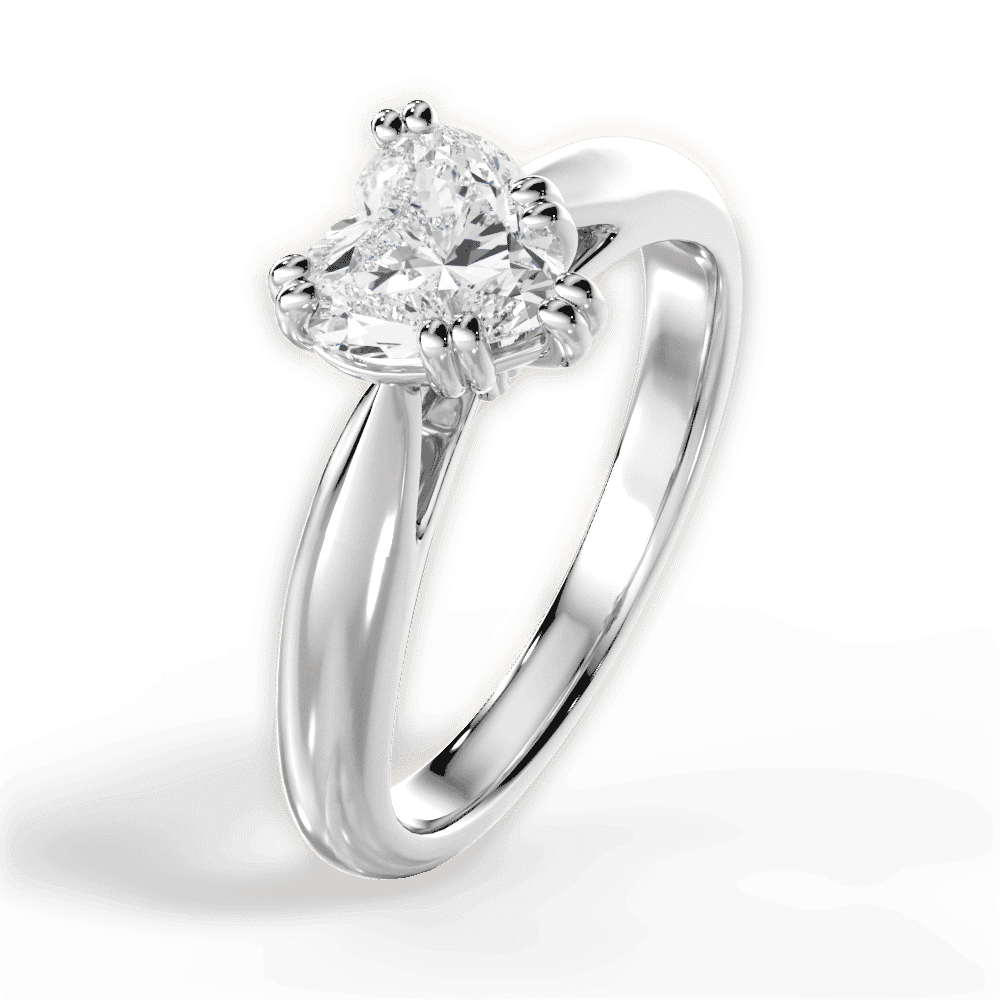 14kt White Gold/18kt White Gold/Platinum/heart/side