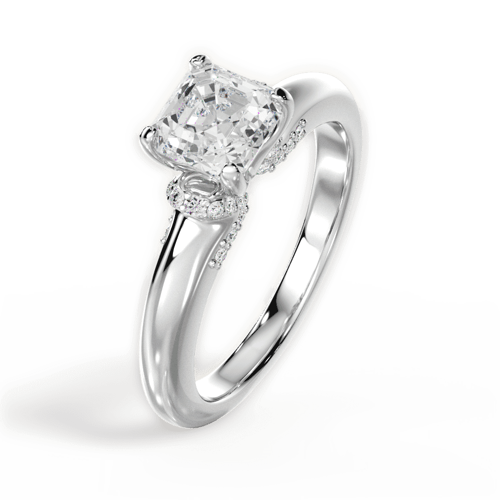 14kt White Gold/18kt White Gold/Platinum/asscher/side