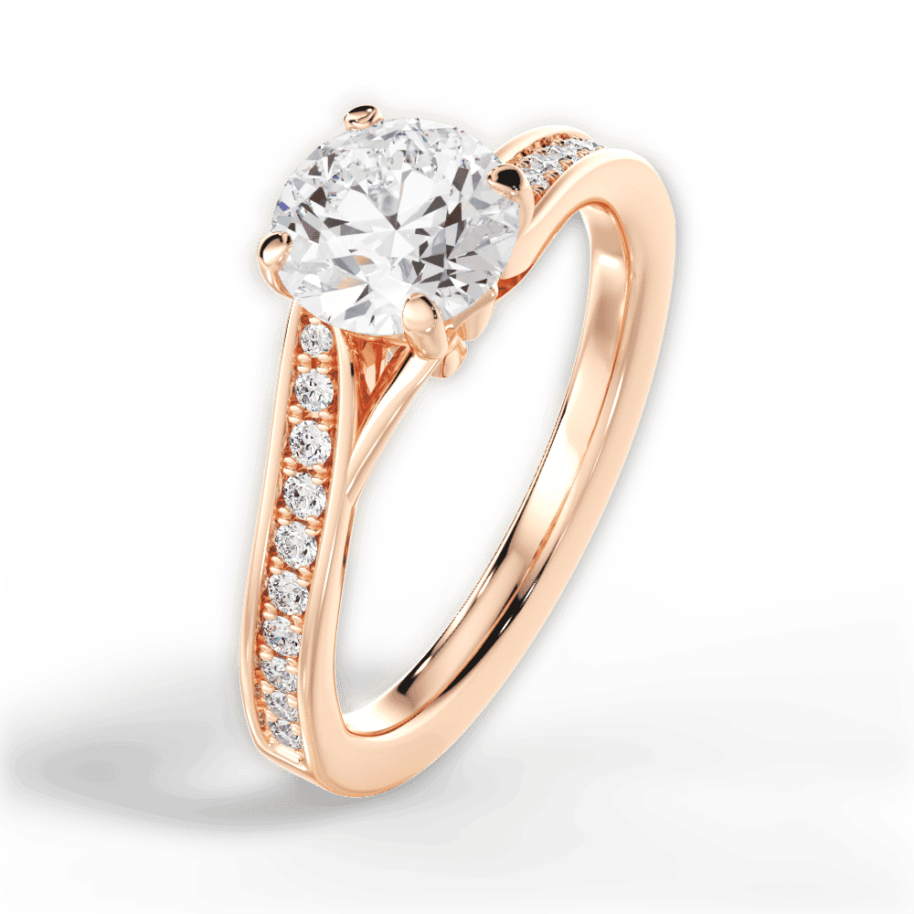 14kt Rose Gold/18kt Rose Gold/round/side