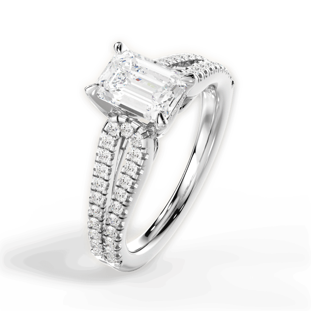 14kt White Gold/18kt White Gold/Platinum/emerald/side
