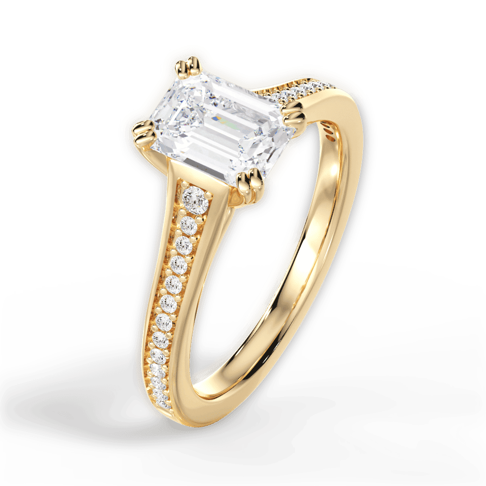 14kt Yellow Gold/18kt Yellow Gold/emerald/side