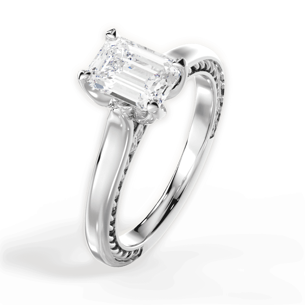14kt White Gold/18kt White Gold/Platinum/emerald/side