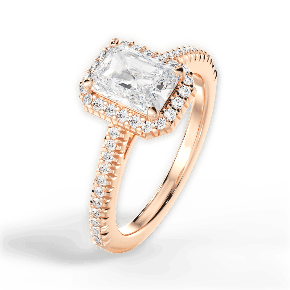 14kt Rose Gold/18kt Rose Gold/radiant/side