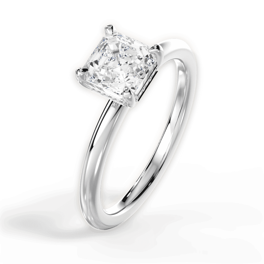 14kt White Gold/18kt White Gold/Platinum/asscher/side