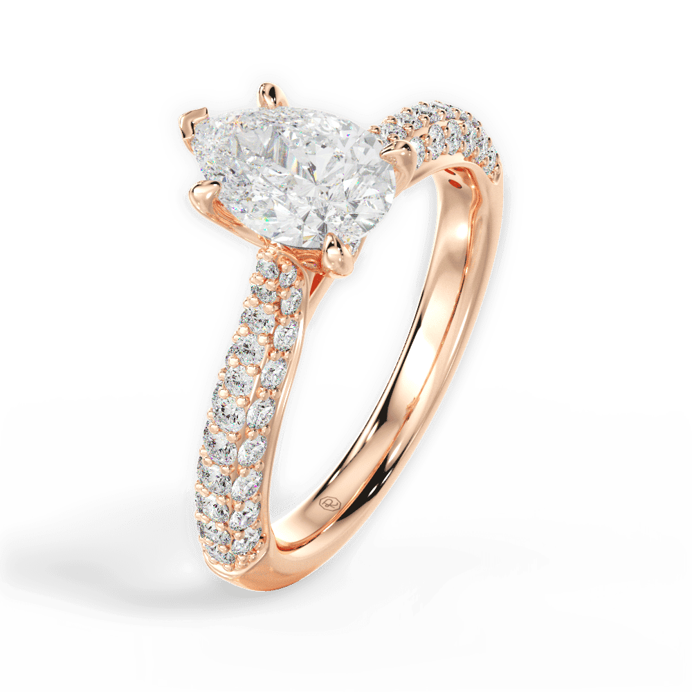 14kt Rose Gold/18kt Rose Gold/pear/side
