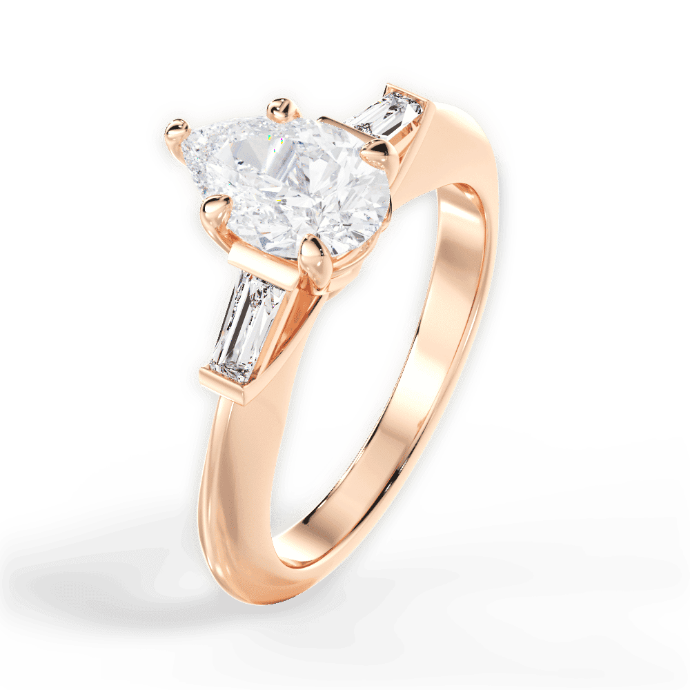 14kt Rose Gold/18kt Rose Gold/pear/side