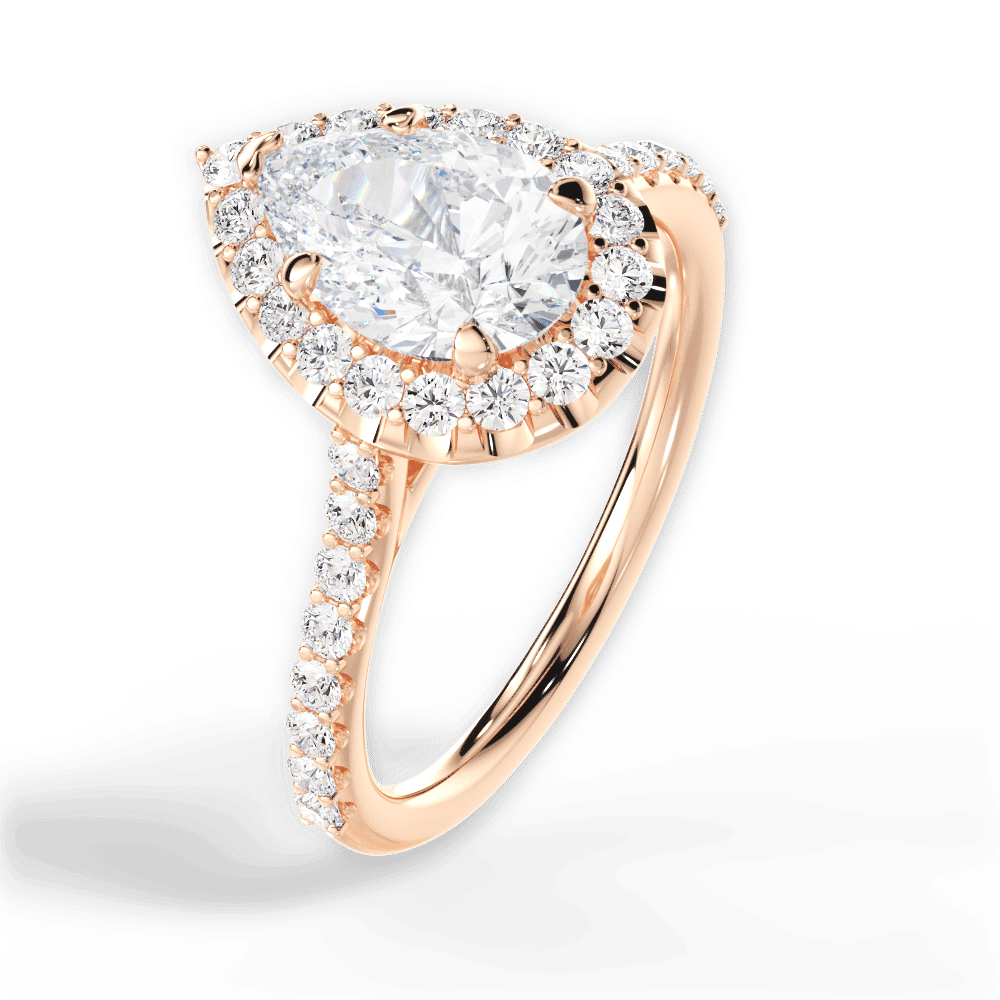 14kt Rose Gold/18kt Rose Gold/pear/side