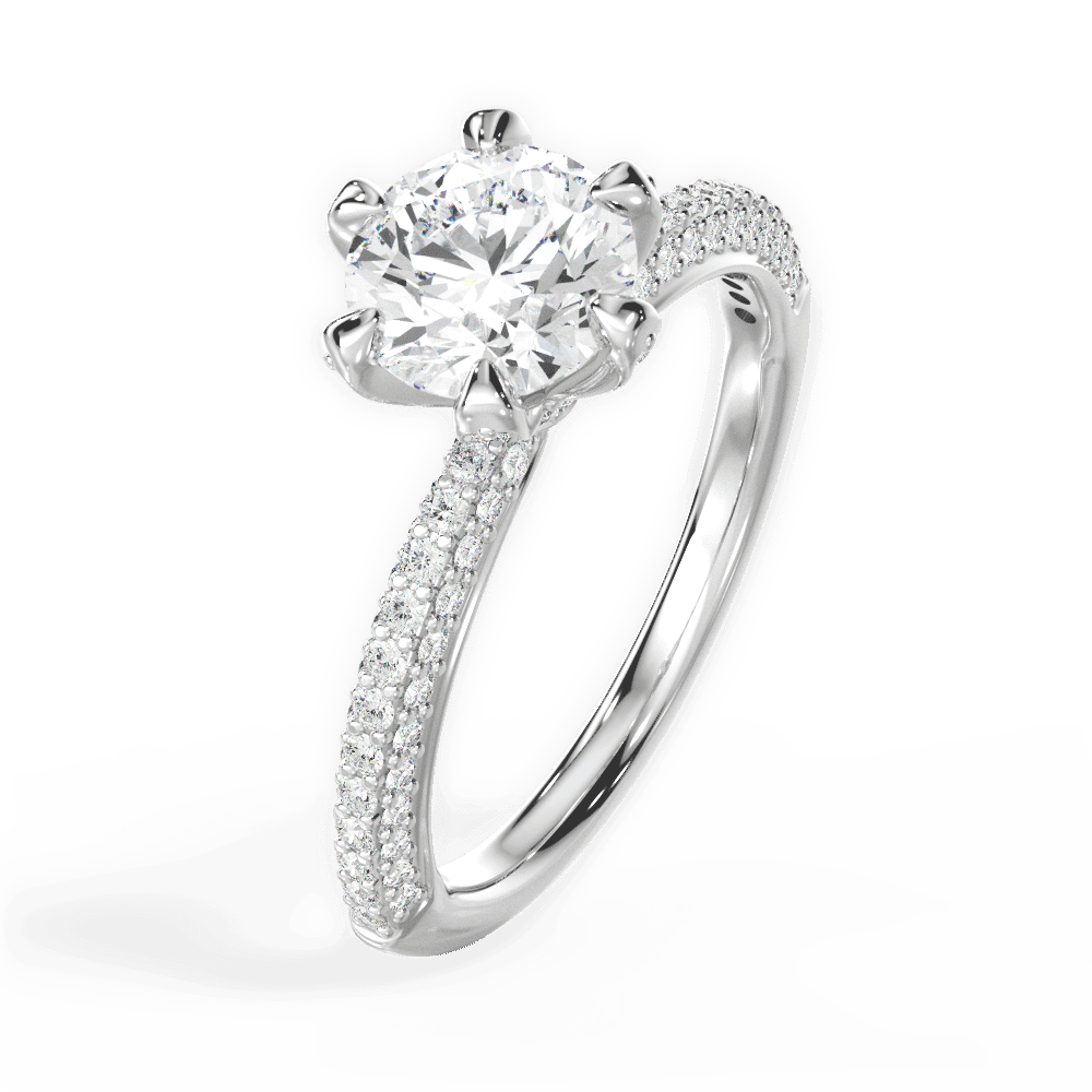 14kt White Gold/18kt White Gold/Platinum/round/side