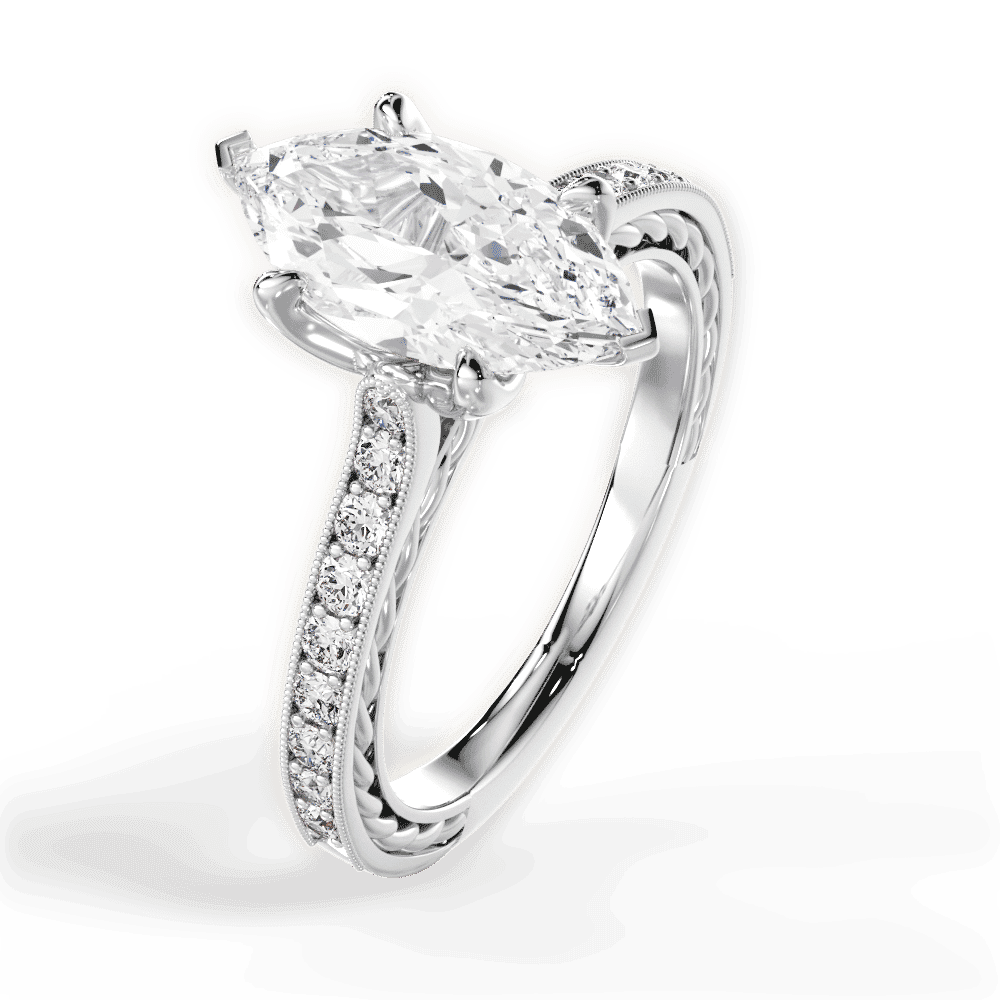 14kt White Gold/18kt White Gold/Platinum/marquise/side