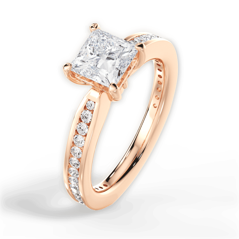 14kt Rose Gold/18kt Rose Gold/princess/side