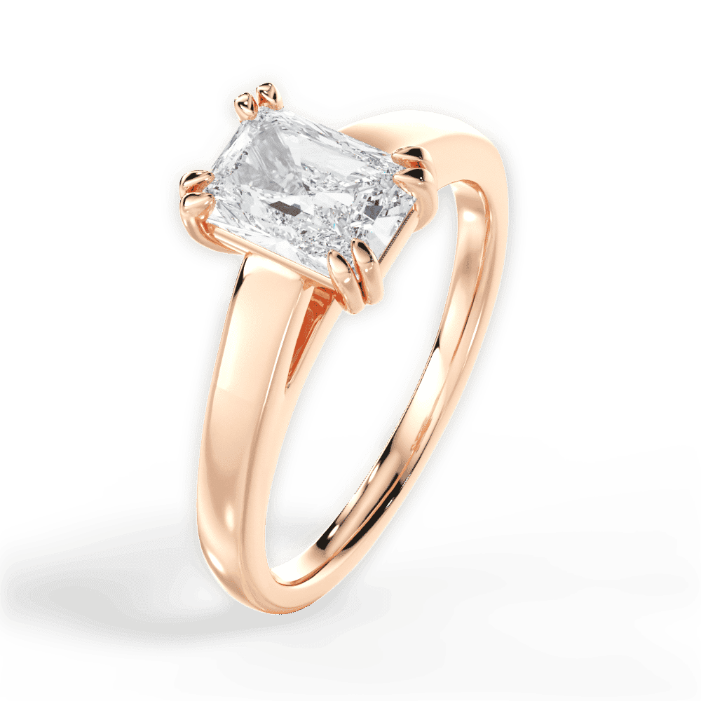 14kt Rose Gold/18kt Rose Gold/radiant/side