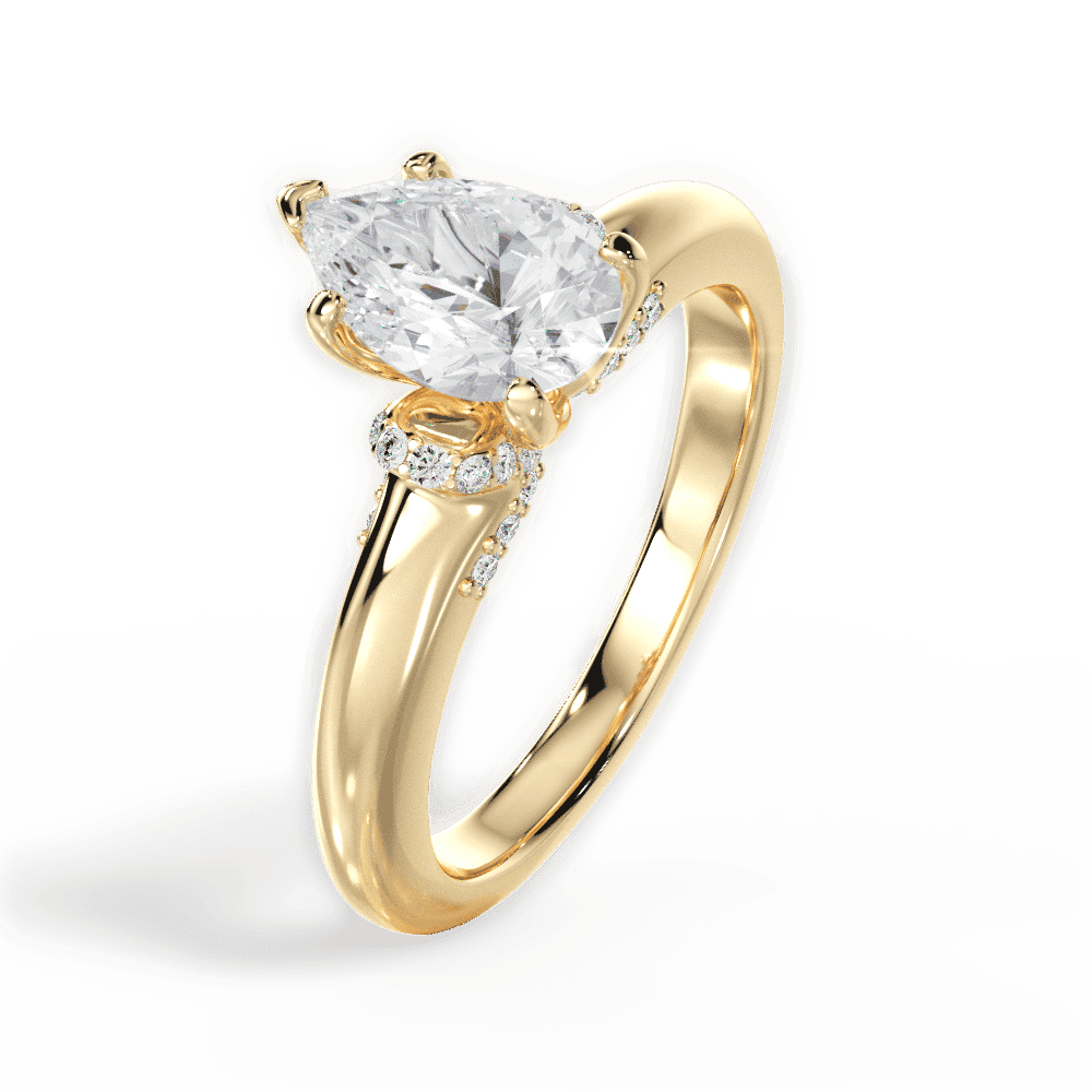 14kt Yellow Gold/18kt Yellow Gold/pear/side