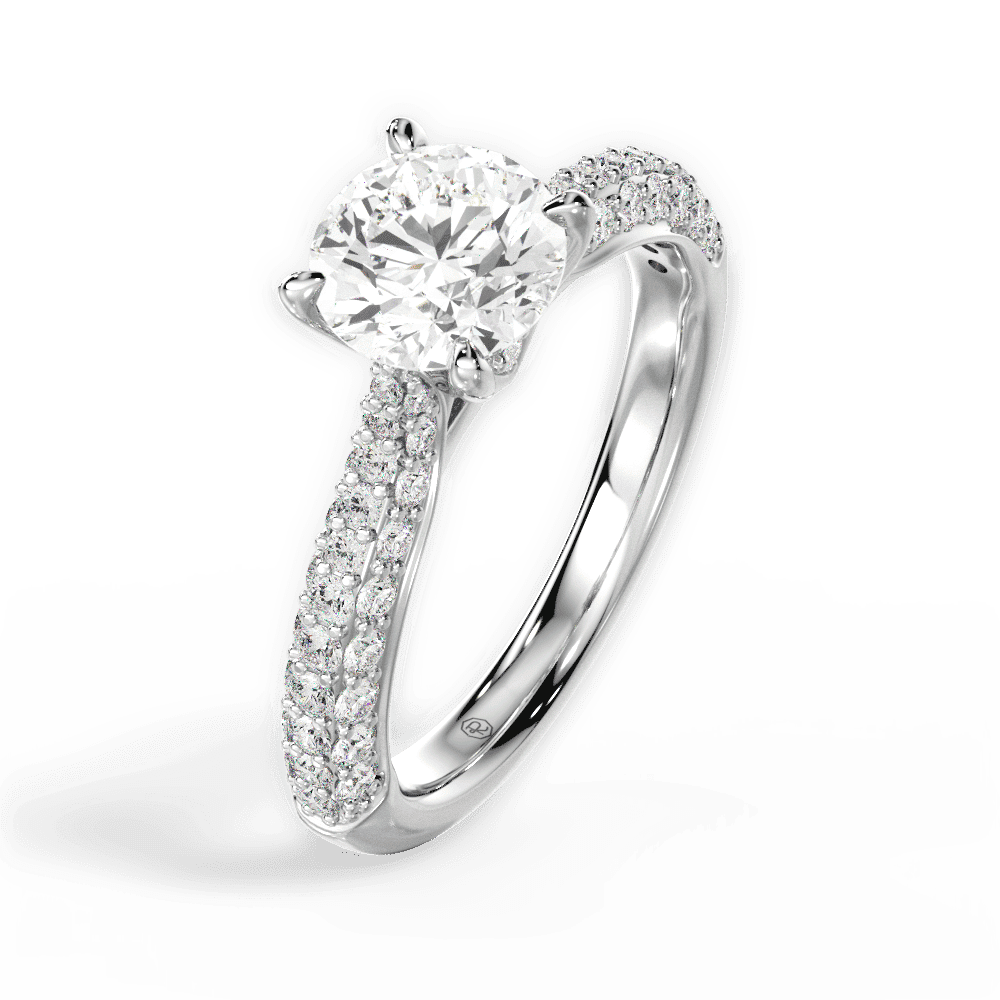 14kt White Gold/18kt White Gold/Platinum/round/side