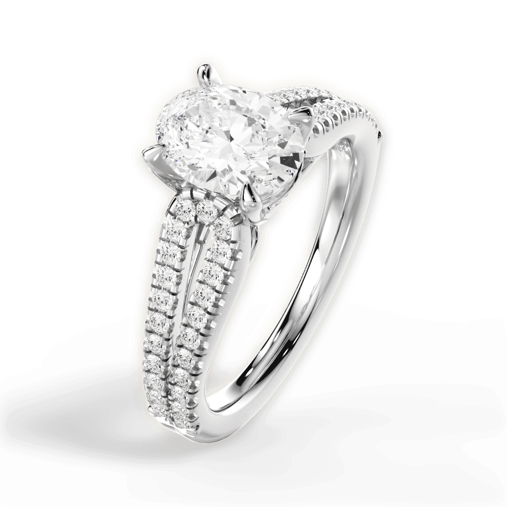 14kt White Gold/18kt White Gold/Platinum/oval/side