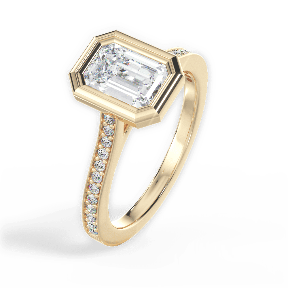 14kt Yellow Gold/18kt Yellow Gold/emerald/side