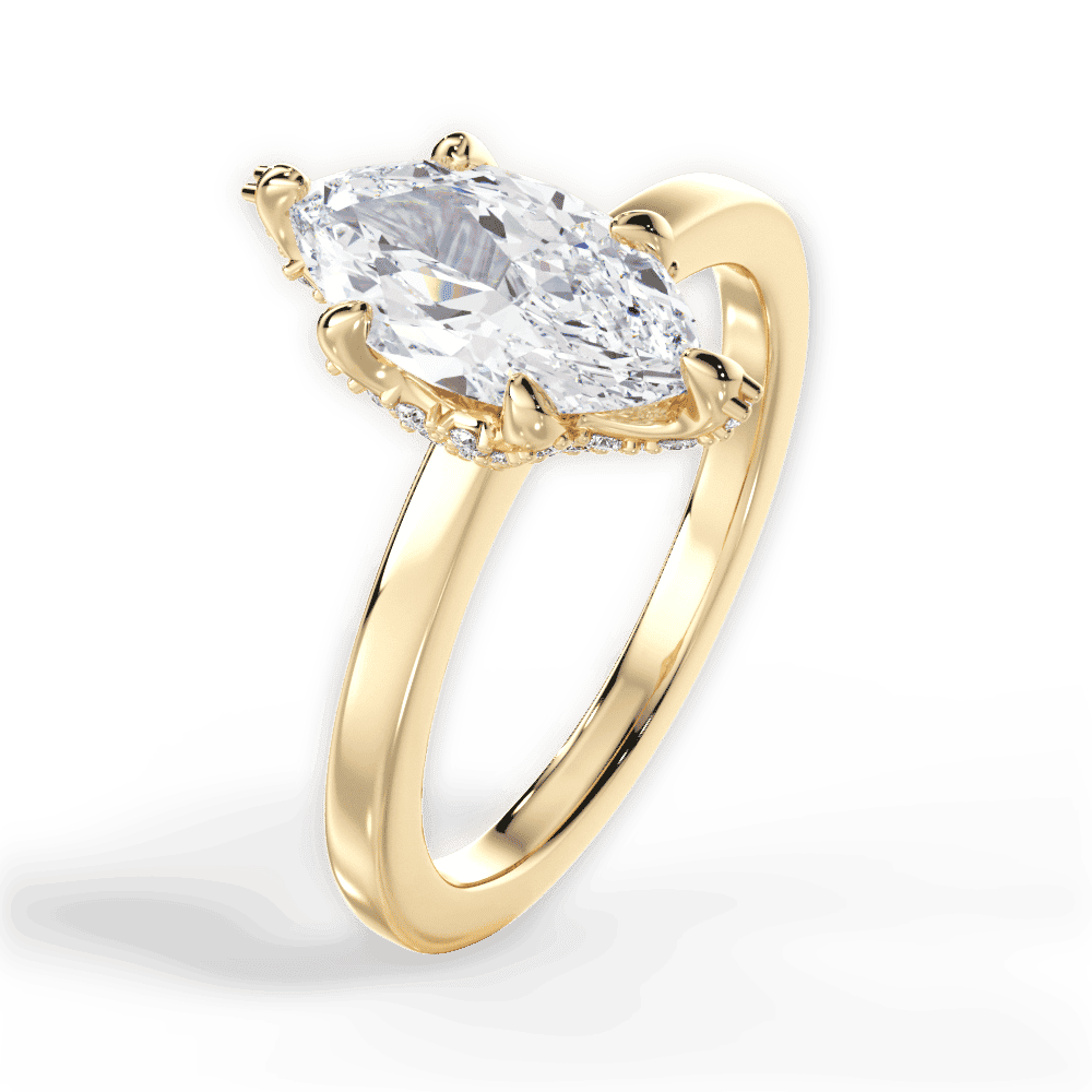 14kt Yellow Gold/18kt Yellow Gold/marquise/side