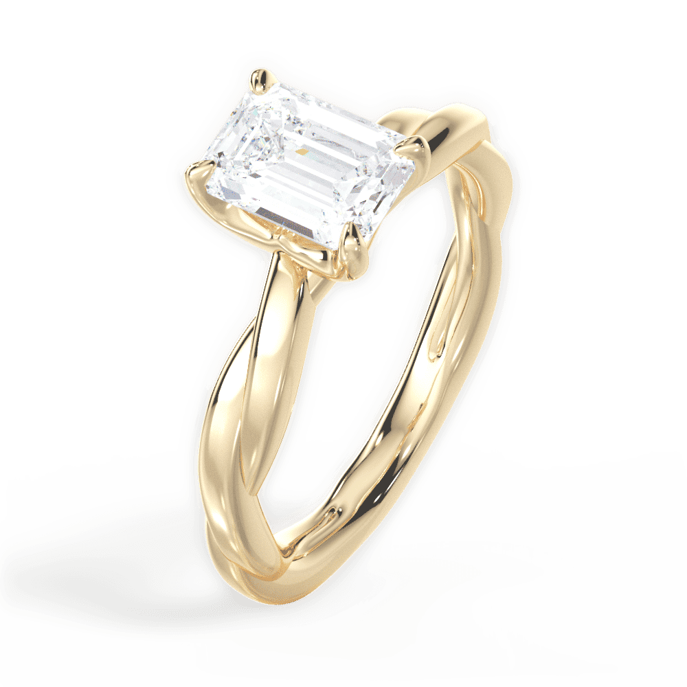 14kt Yellow Gold/18kt Yellow Gold/emerald/side