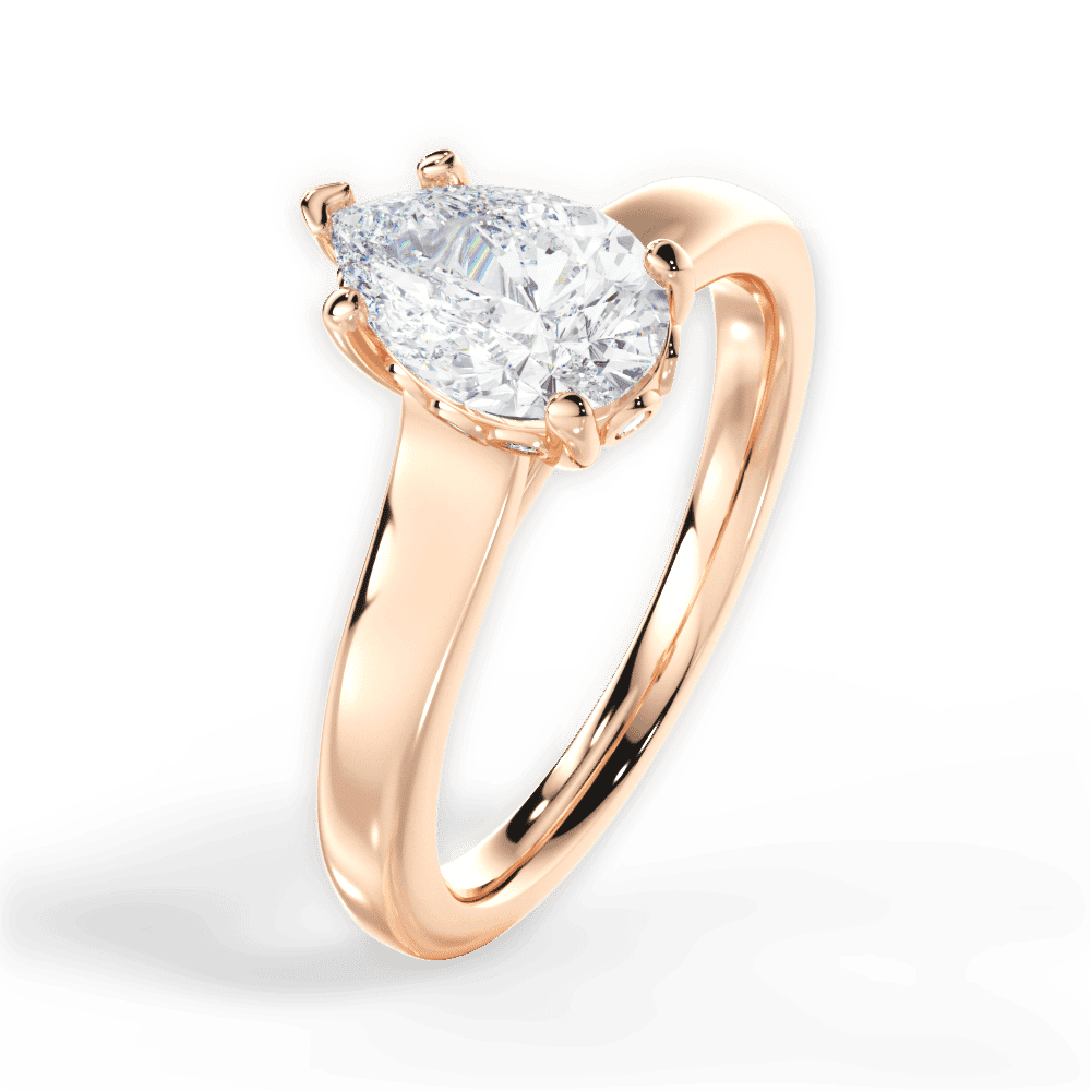 14kt Rose Gold/18kt Rose Gold/pear/side