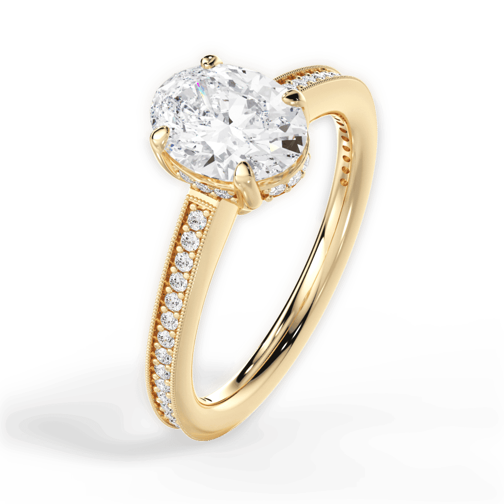 14kt Yellow Gold/18kt Yellow Gold/oval/side