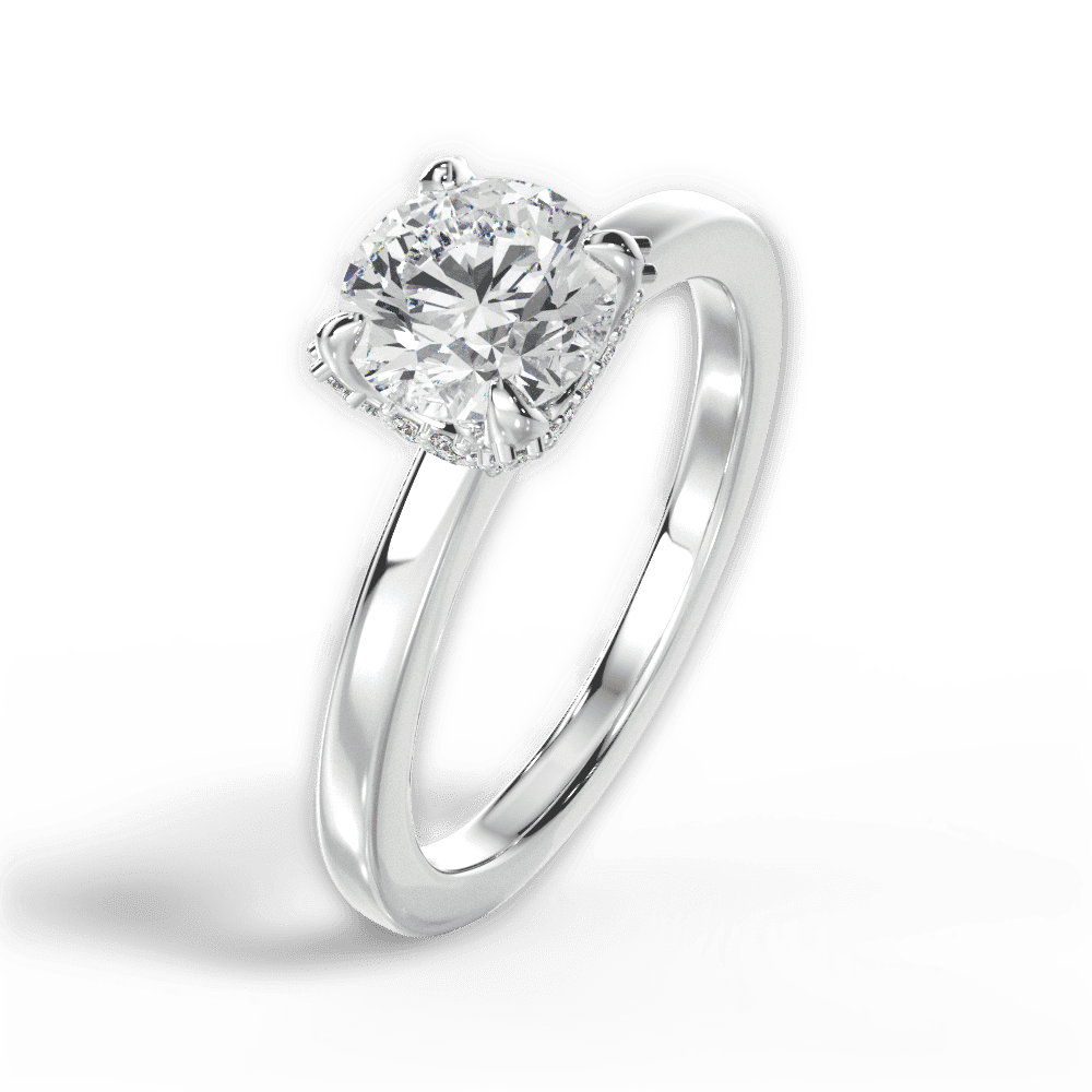 14kt White Gold/18kt White Gold/Platinum/round/side
