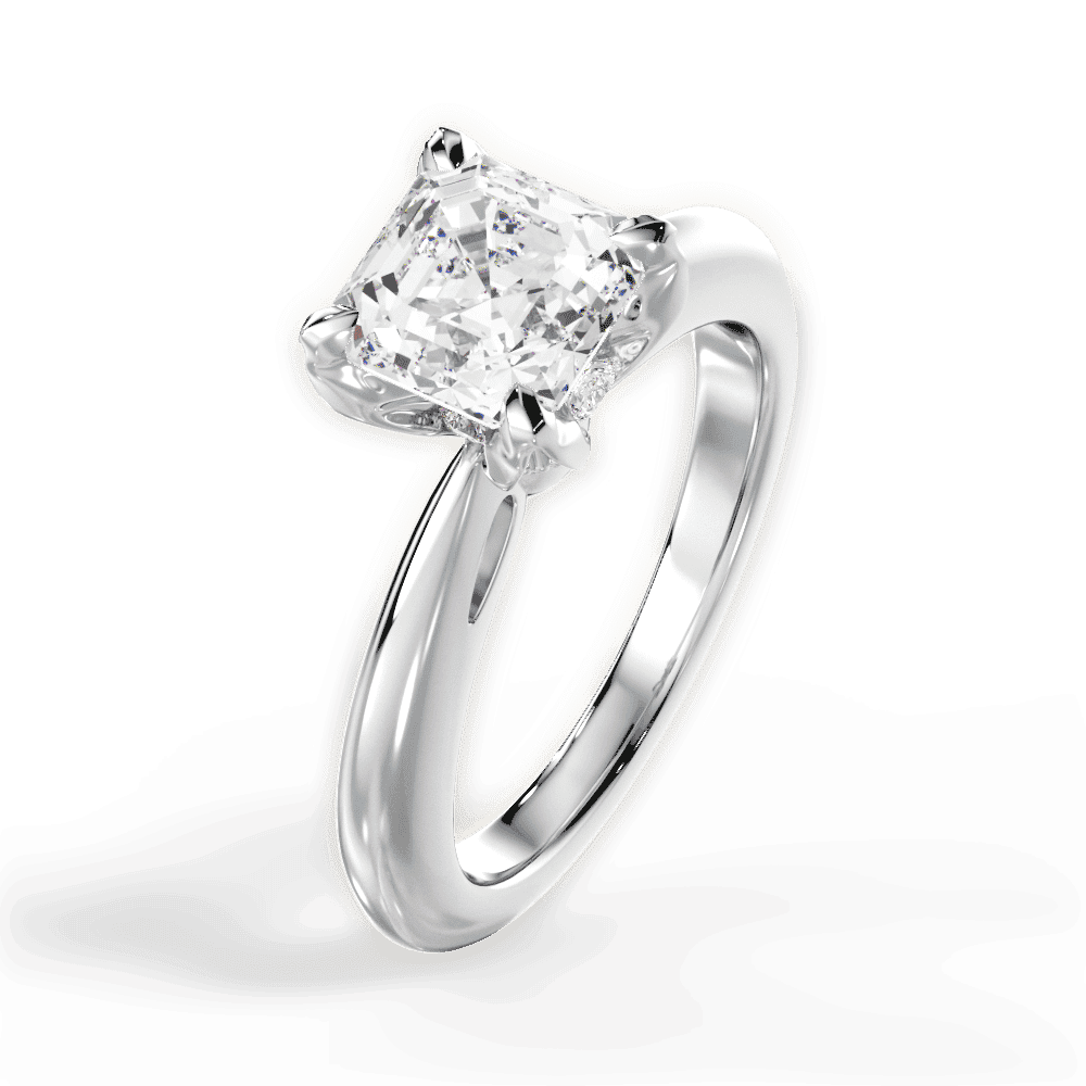 14kt White Gold/18kt White Gold/Platinum/asscher/side