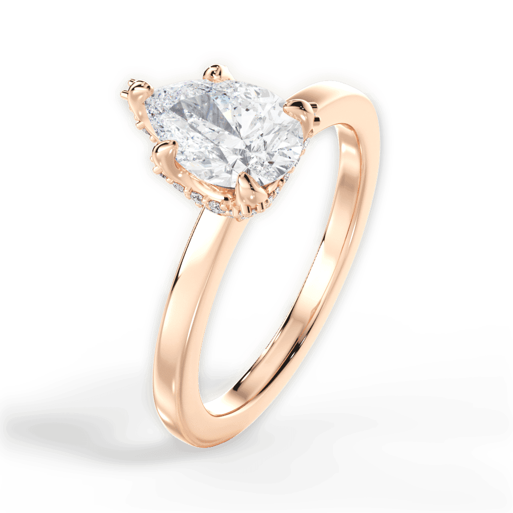 14kt Rose Gold/18kt Rose Gold/pear/side