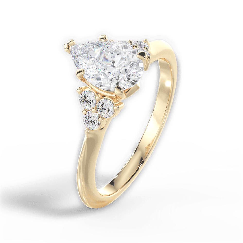 14kt Yellow Gold/18kt Yellow Gold/pear/side