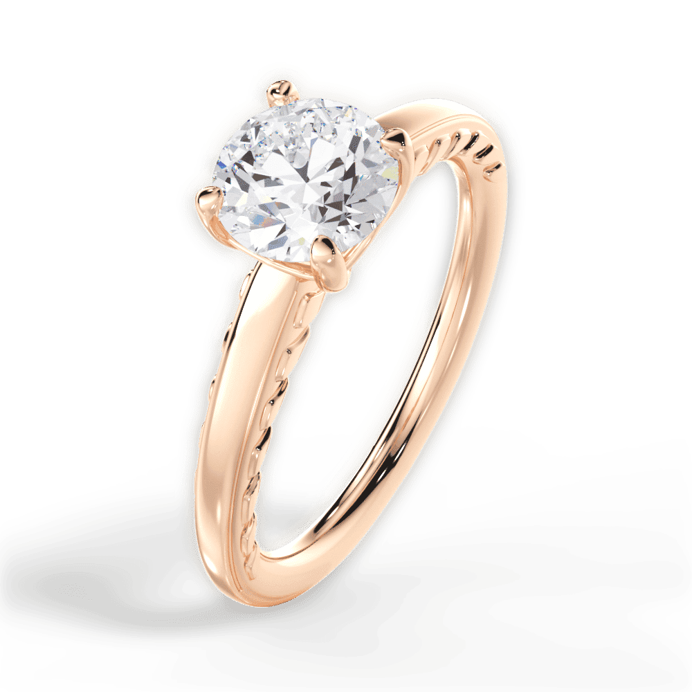 14kt Rose Gold/18kt Rose Gold/round/side