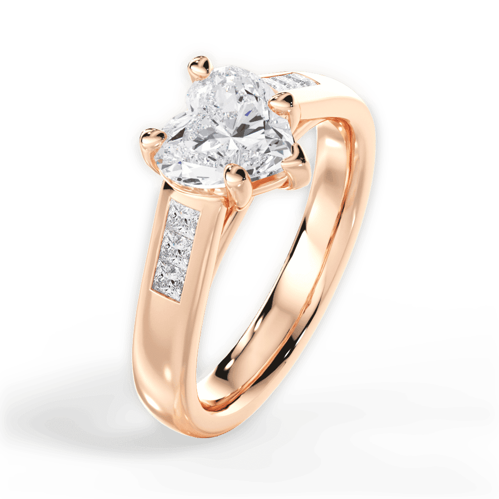 14kt Rose Gold/18kt Rose Gold/heart/side