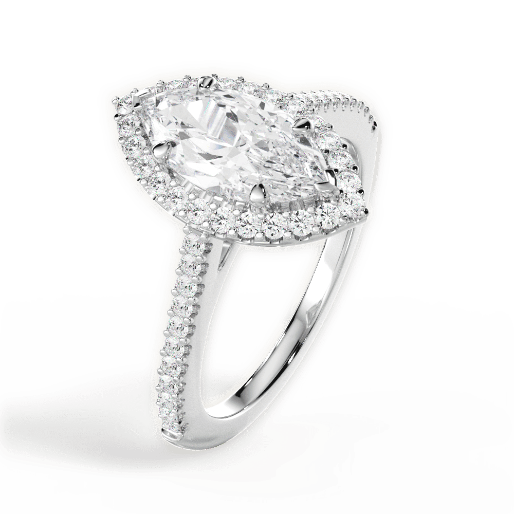 14kt White Gold/18kt White Gold/Platinum/marquise/side