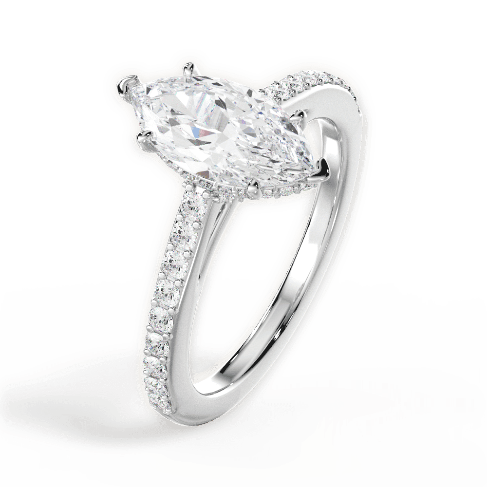 14kt White Gold/18kt White Gold/Platinum/marquise/side