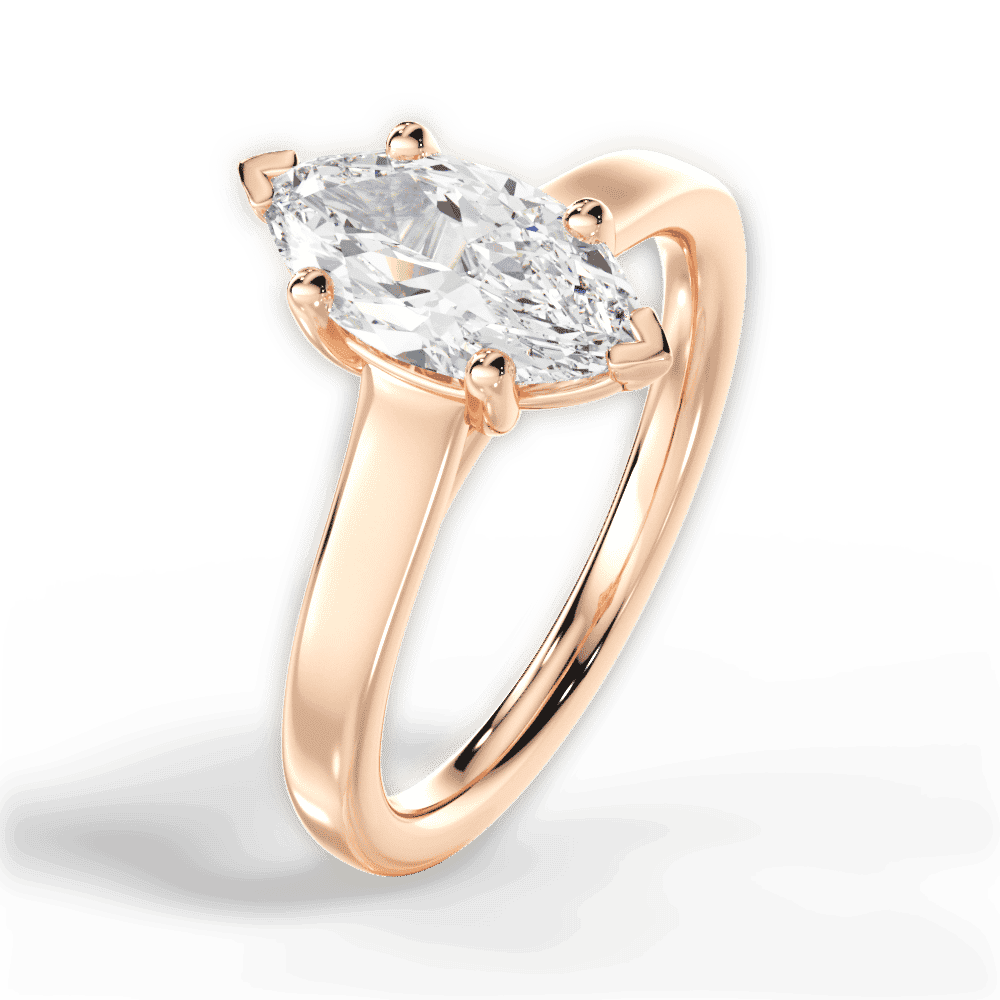14kt Rose Gold/18kt Rose Gold/marquise/side