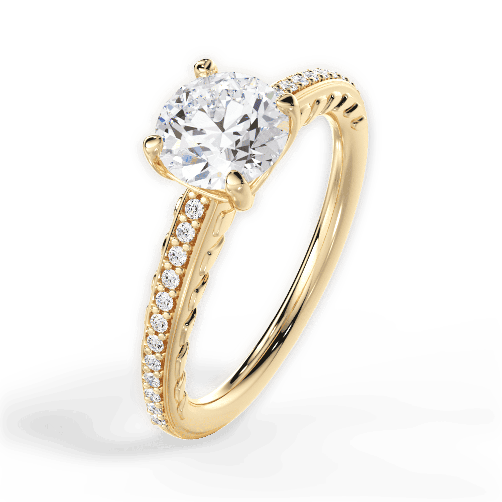 14kt Yellow Gold/18kt Yellow Gold/round/side