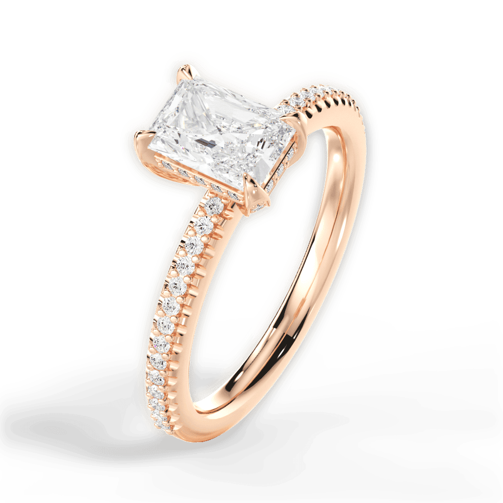 14kt Rose Gold/18kt Rose Gold/radiant/side