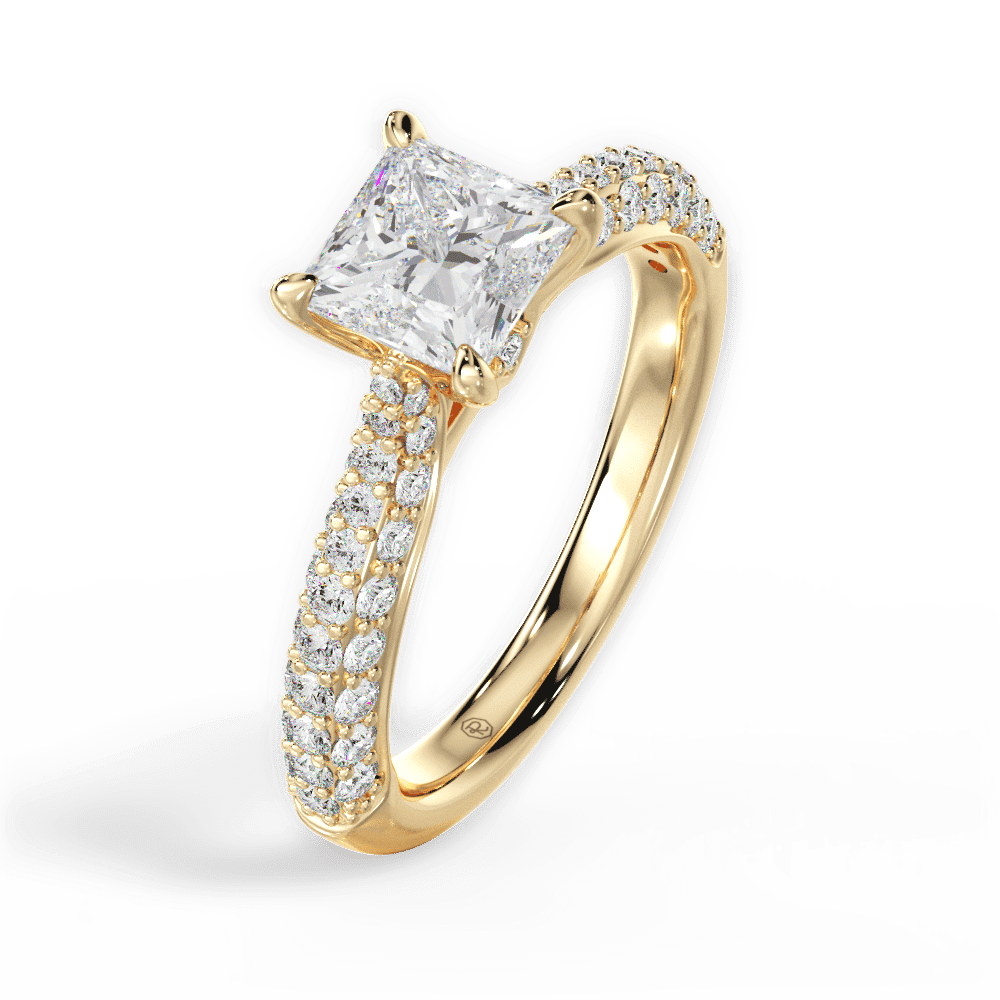 14kt Yellow Gold/18kt Yellow Gold/princess/side