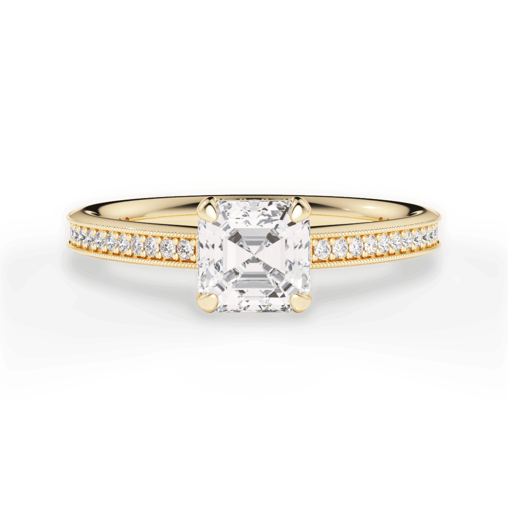 14kt Yellow Gold/18kt Yellow Gold/asscher/top