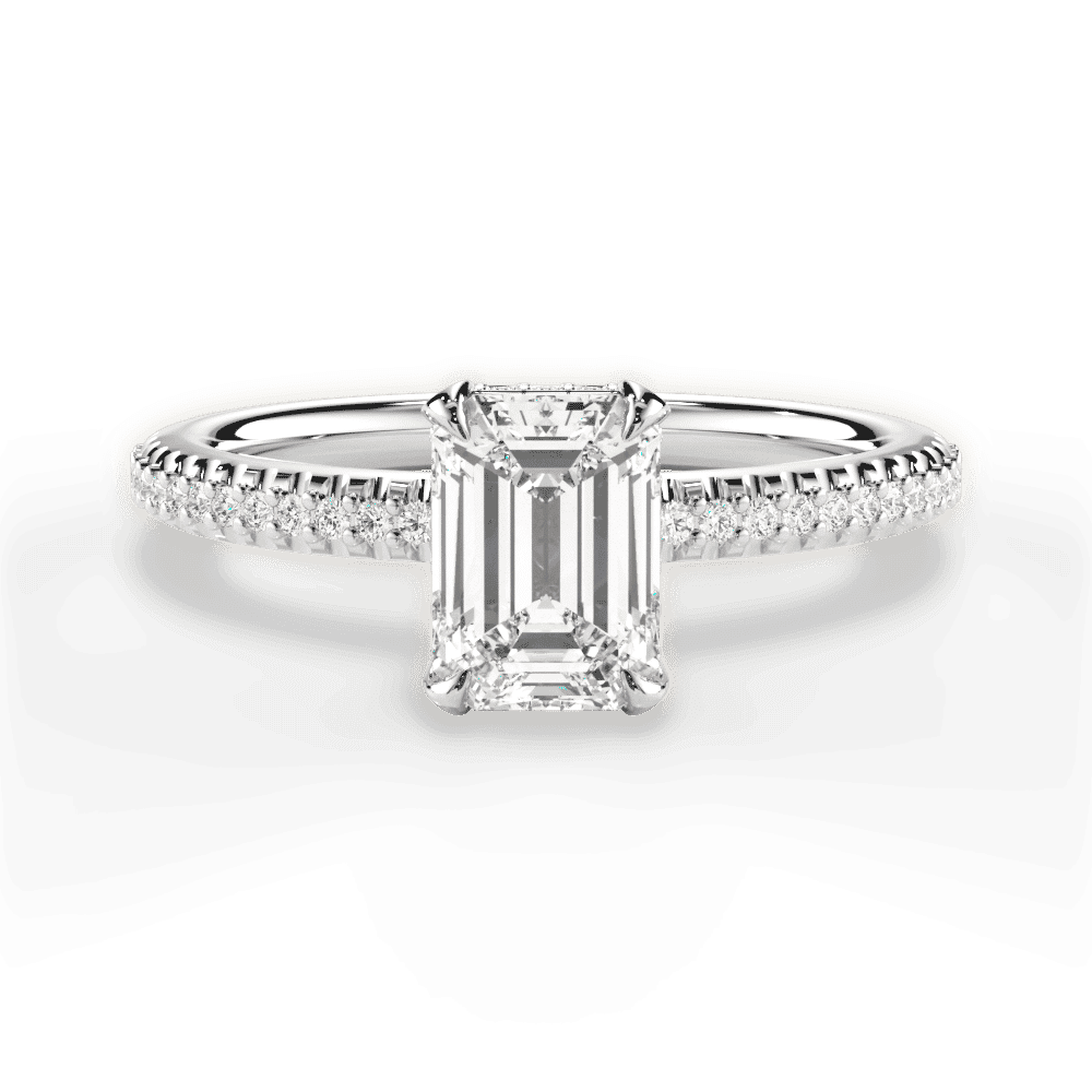 14kt White Gold/18kt White Gold/Platinum/emerald/top